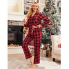 Ekouaer Pajamas Set for Womens 2 Piece Cotton Plaid Pjs