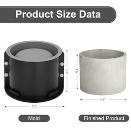 Osilifen Big Round Silicone Planter Mold, 7 Inch Large Round Concrete Molds for Cylinder Flower Pot Making, DIY Handcraft