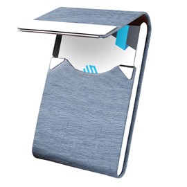 Waylipun Business Card Holder, Professional Card Holder for Business Cards, Stainless Steel Storage Protector, Pockets, Card Holder for ID for Office, Men, Women, blue, Minimalist