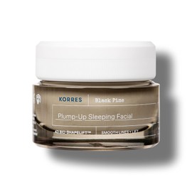 KORRES Black Pine 4D Bio-ShapeLift Crema de noche voluminosa, hidratante facial reafirmante para mujeres y hombres, crema de hidratacin nocturna para 