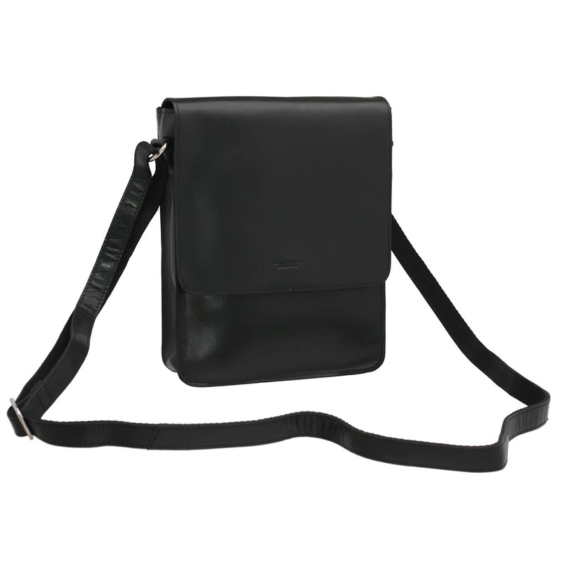 VISCONTI Leather Skyler A5 Messenger Bag S11 Black