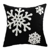 Elife Soft Square Christmas Snowflake Home Decorative Canvas Cotton Embroidery