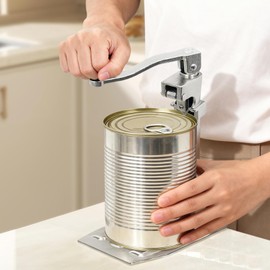 Commercial Can Opener, Manual Stainless Steel Table Can Openers, Industrial can opener for 10 cans Up to 11” Tall, Manual Can Opener with Plated Steel Base Stainless Steel Blade For Bars Hotel Kitchen
