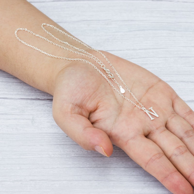Philip Jones Sterling Silver Initial N Necklace