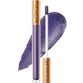 FOCALLURE Metallic Chameleon Liquid Lipstick, Glitter Lip Gloss, Shimmery Finish, Nonstick Cup Lip Makeup for Costume, Cosplay, Rave Festival, 01 AMETHYST