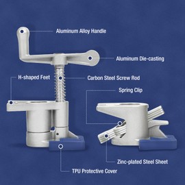 WORKPRO 2-Pack 3/4'' Pipe Clamps, Wood Gluing Pipe Clamp Set with H-shaped Feet, Lightweight Cast Aluminum Wood Clamps Quick Release for Woodworking, Carpentry, Home Improvement, and DIY Projects