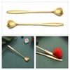 6 PCS Coffee Spoons Heart Long Spoons Stainless Steel Latte