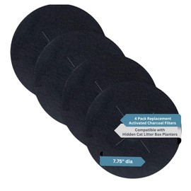 Fresh Headquarters 4-Pack Activated Carbon Filter for Cat Litter Box - Premium Pre-Cut Activated Charcoal Filters Replacement for Hidden Cat Litter Planter - Superior Odor Absorber and Air Filtration