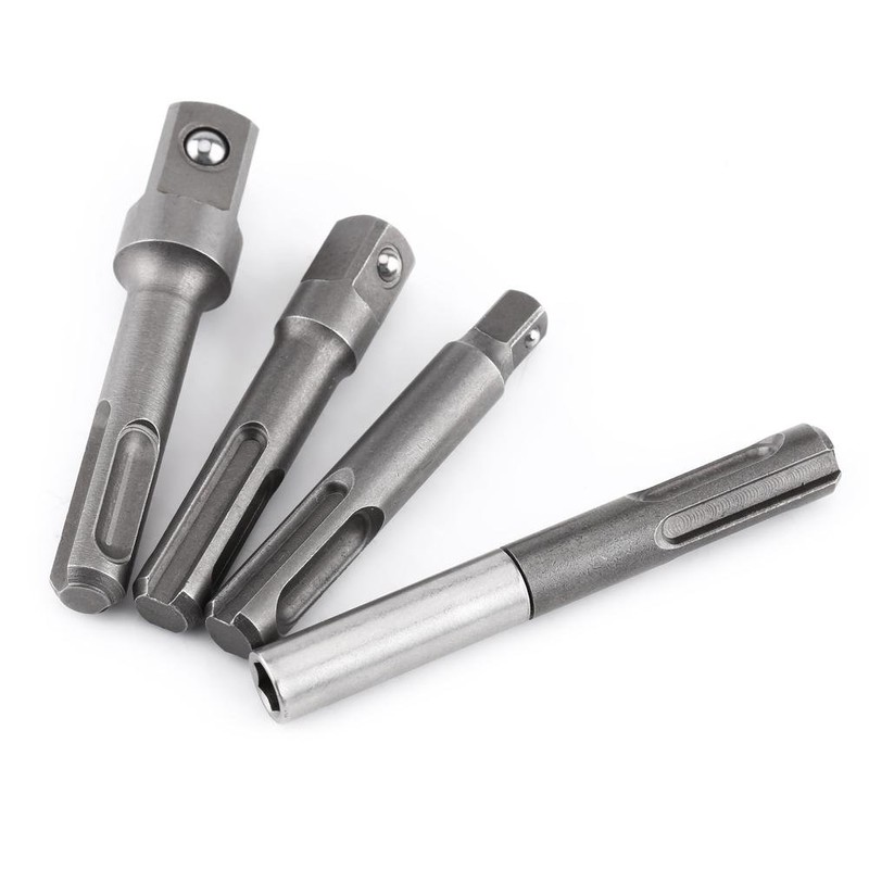 4pcs Drill Bit Holder Extension Connector, SDS Plus Shank to