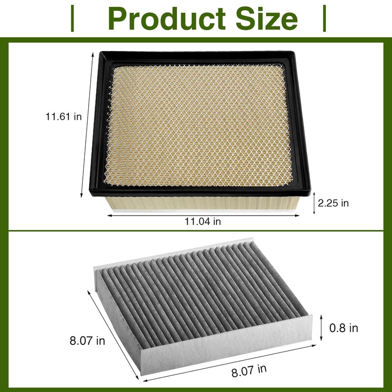 17801-0P100 Engine Air Filter and 87139-YZZ09 Cabin Air Filter (w/Activated