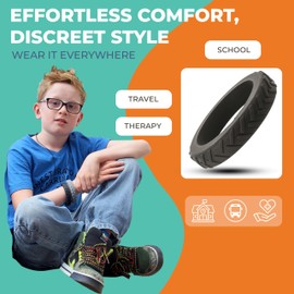 Chewigem Sensory Chew Bracelet for Kids - Soft, Durable Sensory Bracelet for SPD, Oral Motor Needs & More - Stylish, Discreet Chewelry Bangle - Calming, Improves Focus, Black