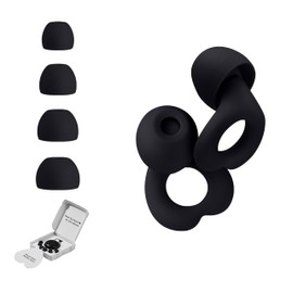 Kreeqe Heart Ear Plugs – Super Soft, Reusable Hearing Protection in Flexible Silicone for Sleep, Noise Sensitivity & Flights (Black)
