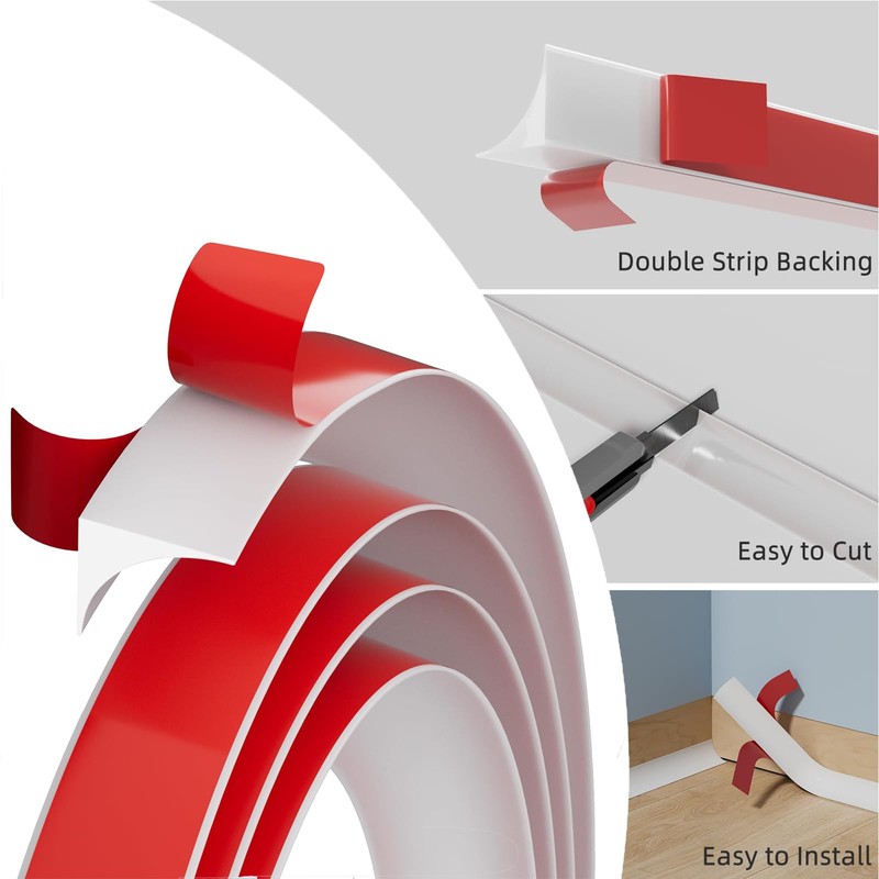 78.7'' Flexible Quarter Round Molding - Self Adhesive Corner Trim