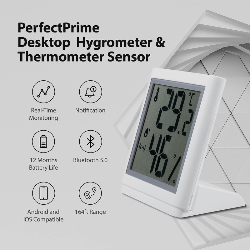 PerfectPrime TH301 Temperature & Humidity Smart Sensor DataLogger - Wireless