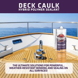 Kraken Bond Black Marine Sealant 5200 - (2x9.8 Fl. Oz) Fast Dry UV Resistant Marine Grade Caulk, Low Odor, Paintable, Waterproof for Boat Maintenance and All Weather Conditions, 2 Pack