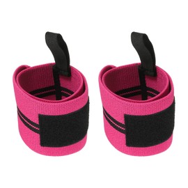 PATIKIL Wrist Wraps Strap, 1 Set Wrist Compression Brace Wrist Support Protection Unisex Adjustable with Thumb Loop 20"x3" for Fitness, Weightlifting, Strength Training, Rose Red, Black