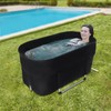 FiueStur Foldable Ice Bath Tub Large Oval Insulated Portable Bath