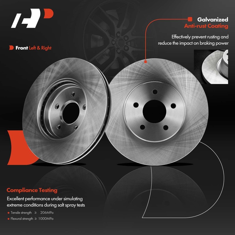 A-Premium Front & Rear Vented Disc Brake Rotors + Ceramic