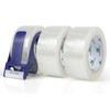 BOMEI PACK Packing Tape with Blue Dispenser Clear Packaging Tape