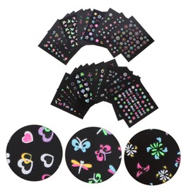 Baluue 24 Sheets French Tip Nails Tattoo Sticker Luminous Nail Art Stickers for Manicure Decor