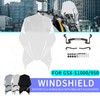 Motorcycle Windshield Deflector with Bracket Double Bubble Windscreen Fit for