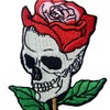 ZEGINs Skull Rose Applique Embroidered Flower Iron On Sew On