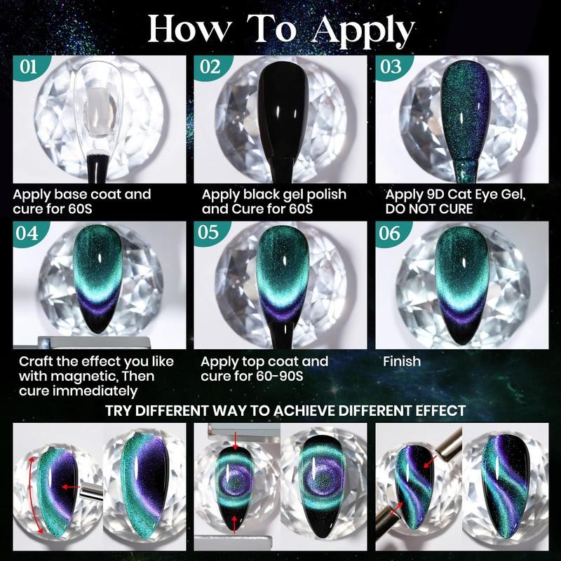 Chameleon 9D Cat Eye Gel Polish 10ml Holographic Galaxy Cateye