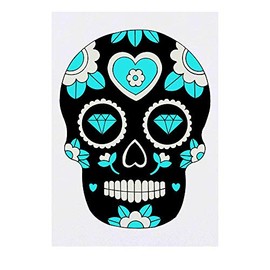 Azeeda 'Zuckerschädel' Temporäres Tattoo - Hautfreundlicher & Ungiftiger Abziehbild · Wasserfest (TO00037616)