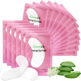 GreenLife 200 Pairs 100% Natural Eyelash Extension Under Eye Gel Pads patches kit Collagen Aloe Vera Hydrogel Eye Patches Eyelash Extension Supplies Tools, Lash Extension Supplies (100 200 400 Pairs)
