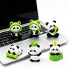 MaPctSy Cute Panda Mini Figurines for Car Dashboard Decor, 6