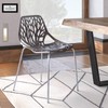 LeisureMod Forest Modern Dining Side Chair with Chrome Legs (Taupe)