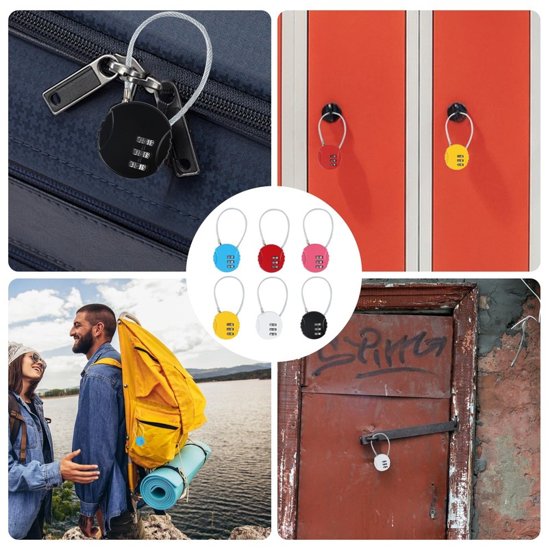 6pcs Combination Padlocks, Padlocks with Code Padlock, Small 3 Digit