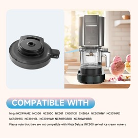 LEYURISE Ice Cream Maker Replacement Outer Bowl Lid Durable Ice Cream Bucket Lid Accessories Ice Cream Freezer Bowl Cover Compatible with Ninja Creami NC301 NC300 NC299AMZ (NO Paddle)
