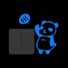 JunyueLiang Luminous Sticker for Switches, Cute Panda Animals, Interior Stickers,