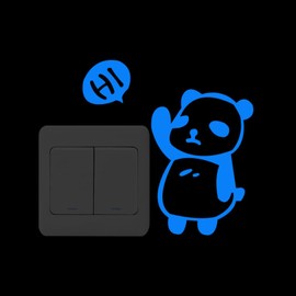 JunyueLiang Luminous Sticker for Switches, Cute Panda Animals, Interior Stickers, Removable Power Switch Decoration, Wall Decoration, Stylish (E)