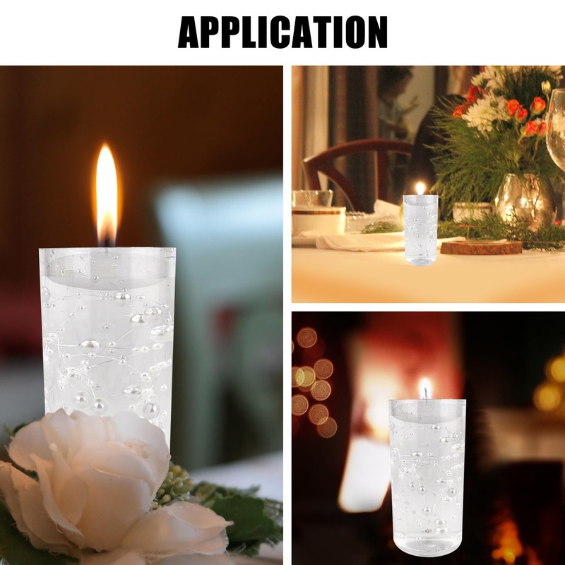 QIANCAIWANG 5 Pack Pearl String for Floating Candles Centerpiece, Artificial