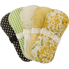 Suto Koton Cloth Napkins for Weeping Minina Liners, 5 Pieces, Made in Japan (Mimosa)