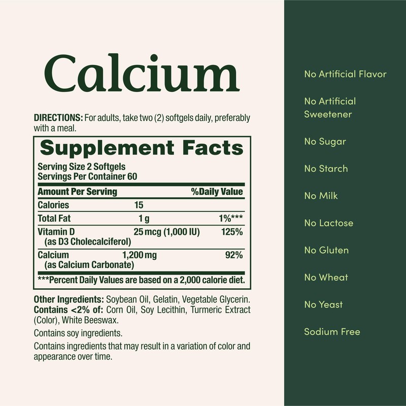 Nature’s Bounty Calcium 1200 mg with Vitamin D3, Bone Health