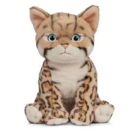 Living Nature Bengal Kitten, Realistic Soft Cuddly Cat Toy, 16.5cm, Brown
