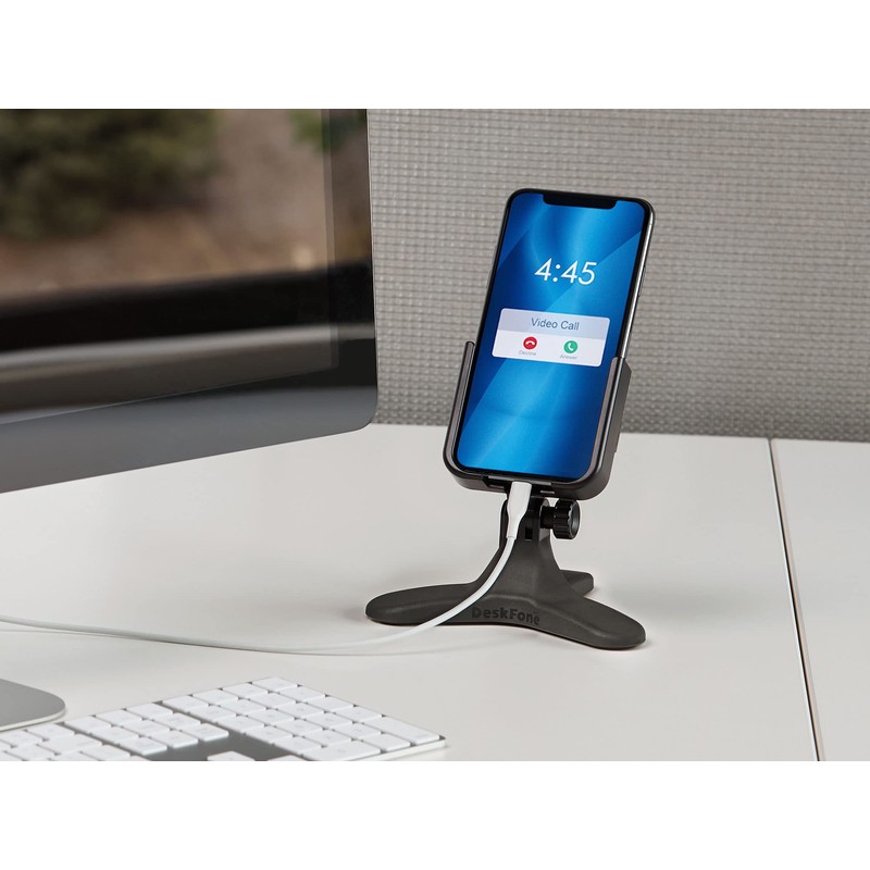 WeatherTech DeskFone - Universal Desktop Cell Phone Holder (Black Metal