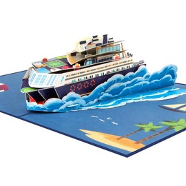 Umimiss Bon Voyage Card - 3D Pop Up Cards For Men Women, Cruising Gifts, Cruising Gifts, Sailing Yacht Summer Holiday Card, Vacation, Travel, Beach, Retirement Card, Bon Voyage, Adventure Begins Card