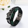 Flongo Leather Bracelet Men's Bracelet Women Bangle Friendship Bracelets BFF