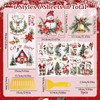 WANDIC 6PCS Christmas Theme Rub On Transfer Stickers, Snowman, Reindeer,