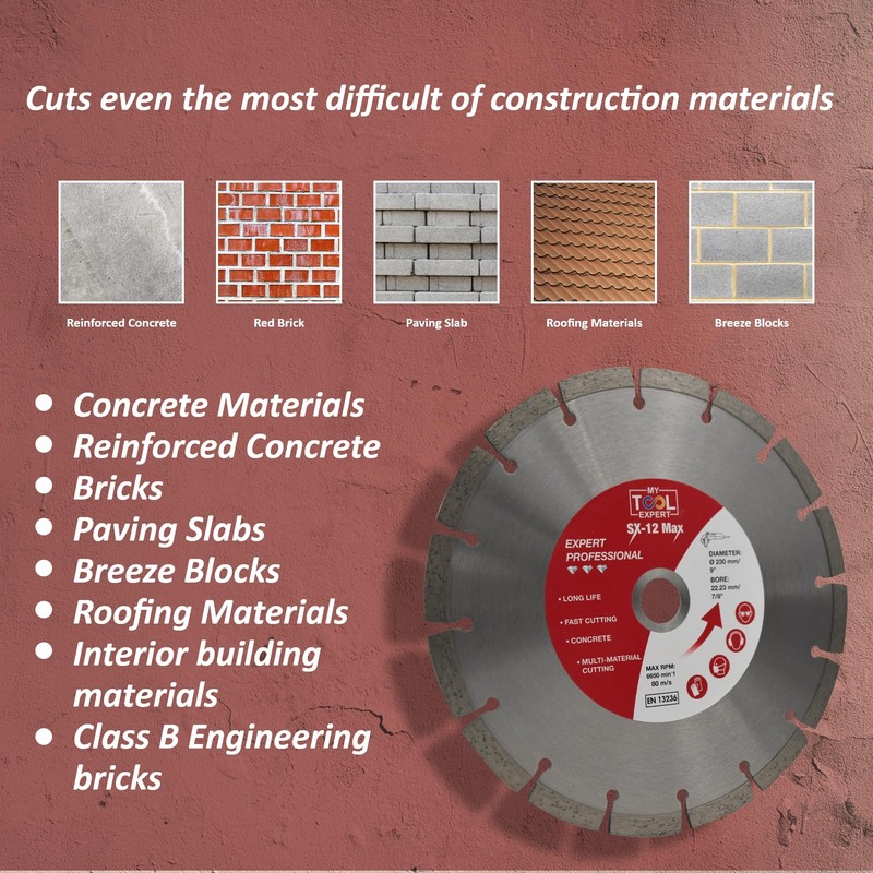 230mm Diamond Cutting Disc for Angle Grinder, SX-12 Max 230mm