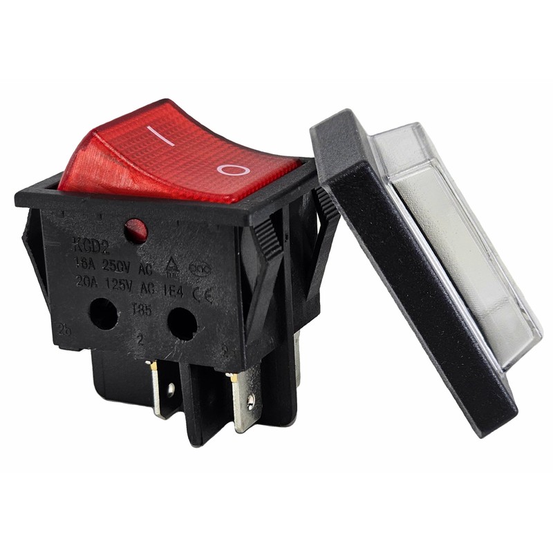 Rocker Switch with Waterproof Cover 2-Pin (4pin) 16 A 250