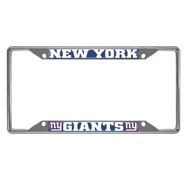 FANMATS 21384 New York Giants Chrome Metal License Plate Frame, Team Colors, 6.25in x 12.25in