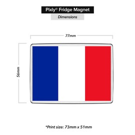 Pixly® France Flag Fridge Magnet Large Jumbo Size French Keepsake Country Souvenir Novelty Refrigerator Magnets Gift