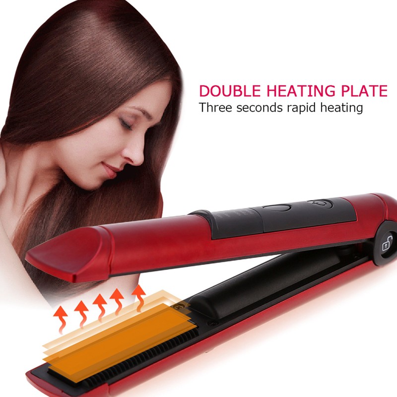 Mini Rechargeable Cordless Hair Curler & Straightener Hair Ironing Device