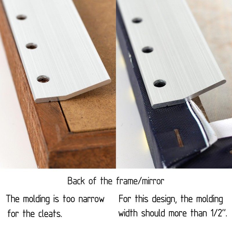 Heavy Mirror Hanging Kit, French Cleat Heavy Duty, Mirror Hanging