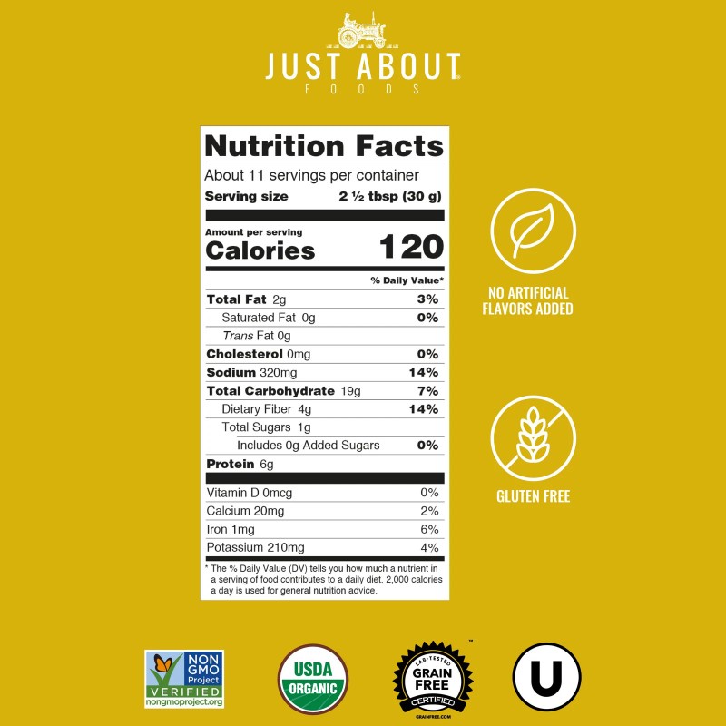Just About Organic Gluten Free Chickpea Bread Crumbs Non GMO